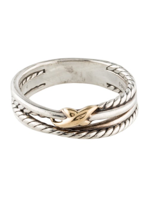 David Yurman Two-Tone X Crossover Band Ring