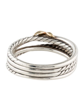 David Yurman Two-Tone X Crossover Band Ring