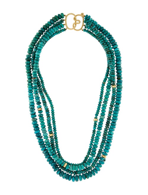 David Yurman 18K Turquoise Multistrand Necklace