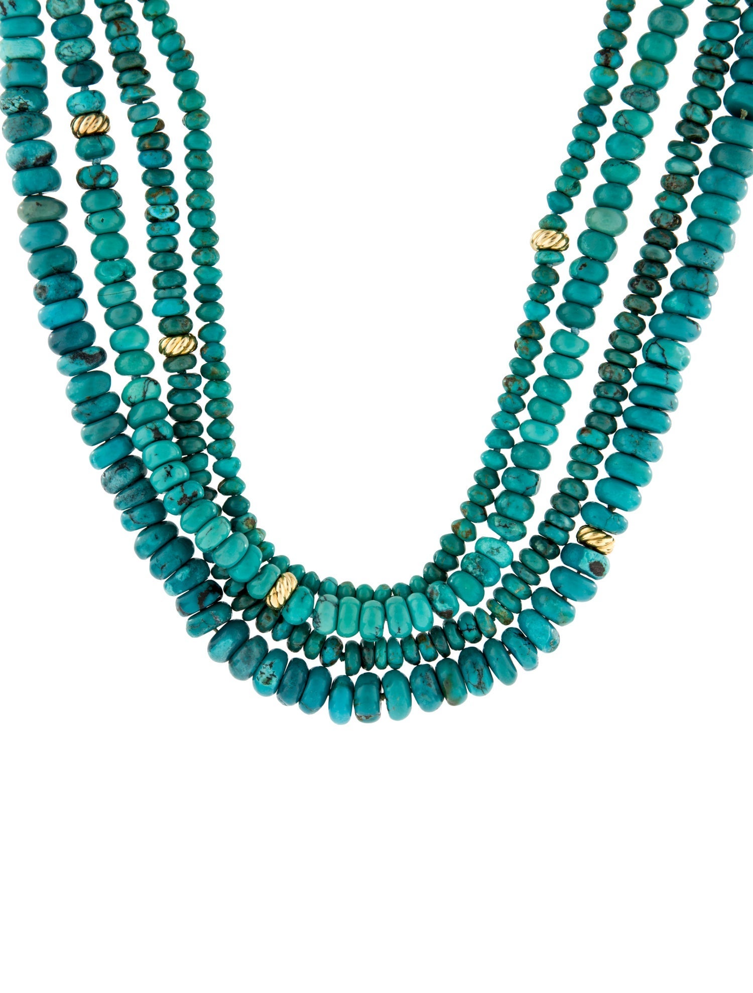 David Yurman 18K Turquoise Multistrand Necklace