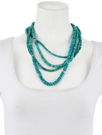 David Yurman 18K Turquoise Multistrand Necklace