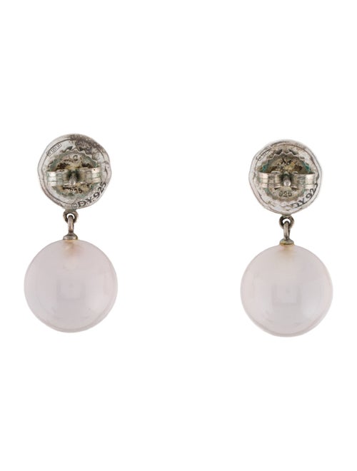 David Yurman Rose Quartz Cable Ball Drop Earrings