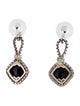 David Yurman Onyx & Diamond Cushion on Point Earrings