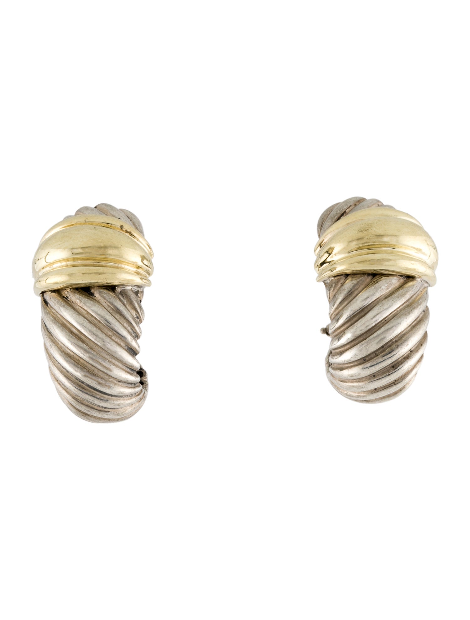 David Yurman Two-Tone Shrimp Clip-On Earrings