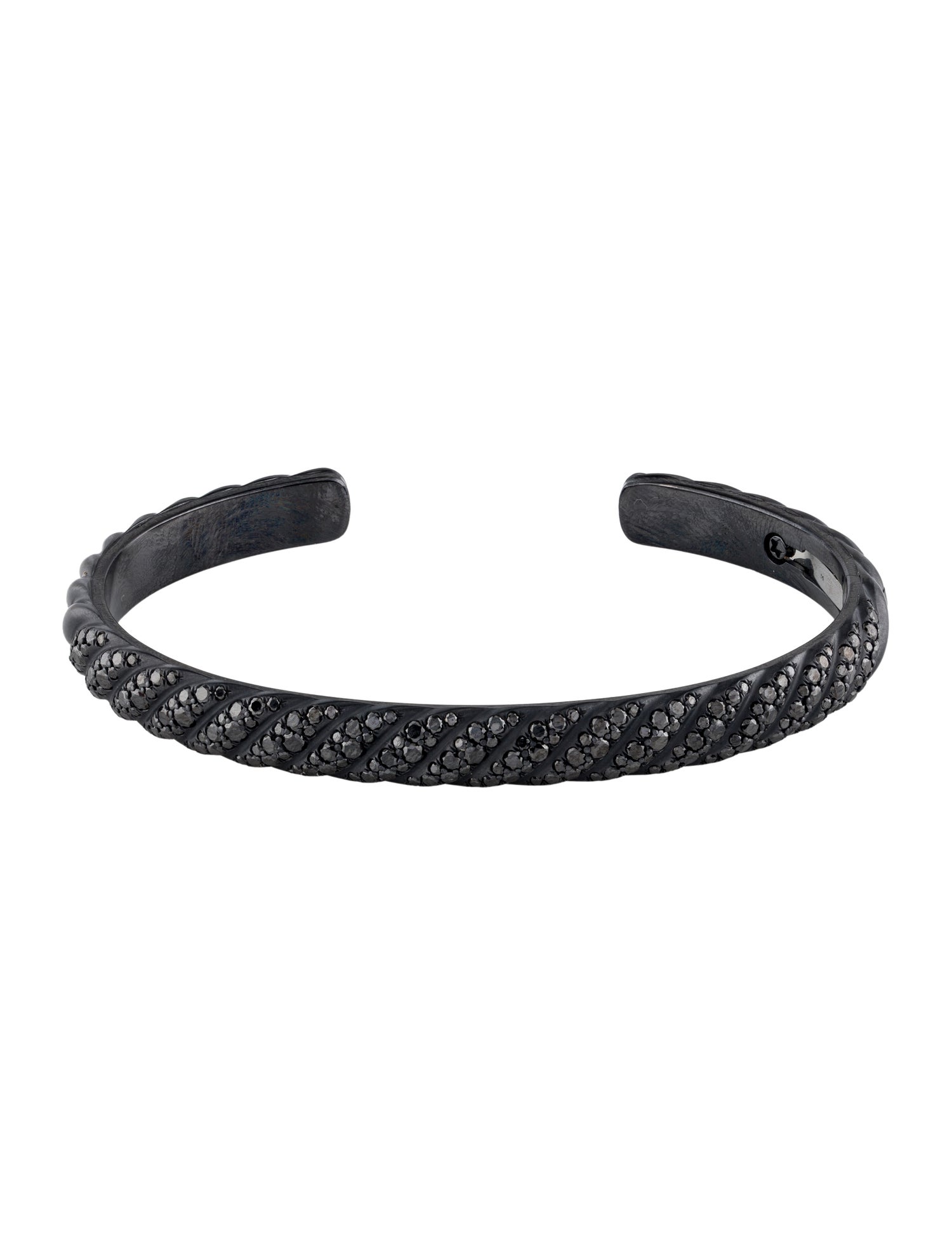 David Yurman Diamond Titanium Sculpted Cable Cuff Bracelet