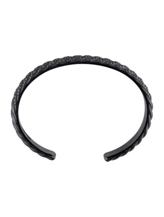 David Yurman Diamond Titanium Sculpted Cable Cuff Bracelet