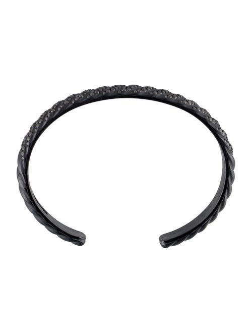 David Yurman Diamond Titanium Sculpted Cable Cuff Bracelet