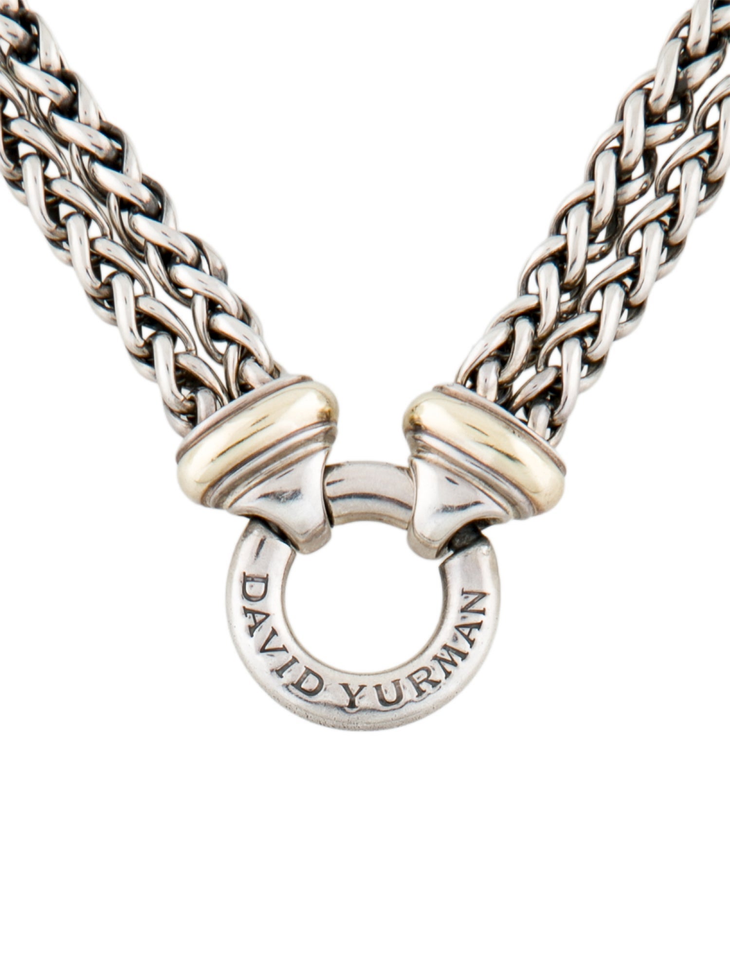 David Yurman Two-Tone Double Wheat Chain Necklace