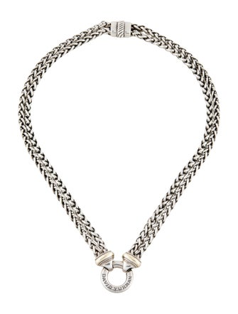 David Yurman Two-Tone Double Wheat Chain Necklace