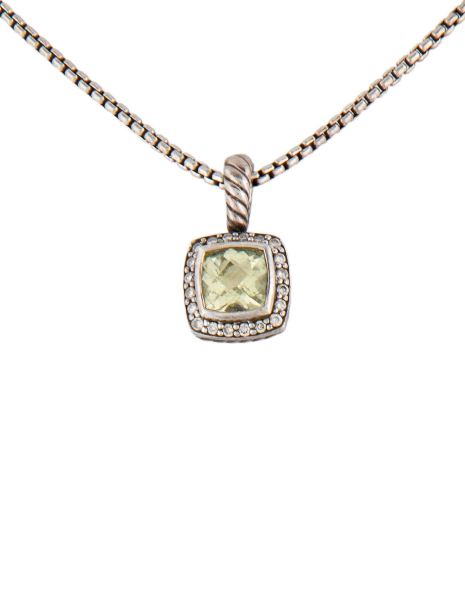 David Yurman Yellow Quartz & Diamond Petite Albion Pendant Necklace