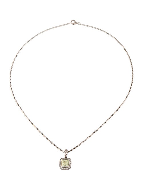 David Yurman Yellow Quartz & Diamond Petite Albion Pendant Necklace