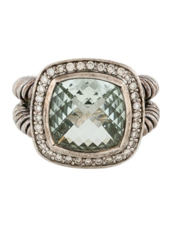 David Yurman Prasiolite & Diamond Albion Ring