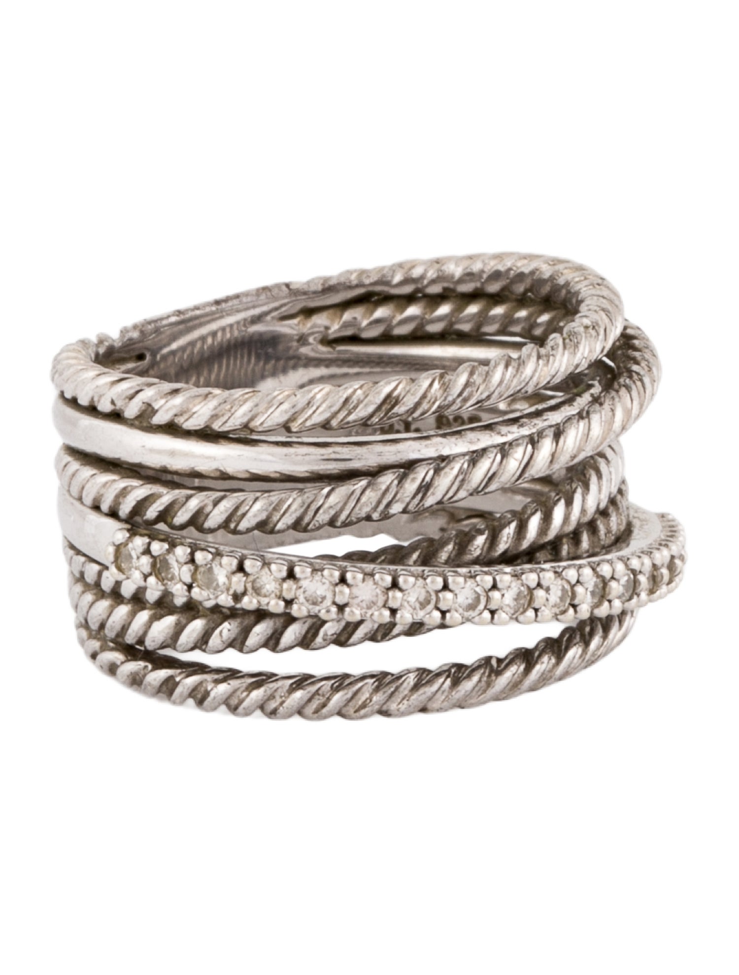 David Yurman Diamond Crossover Ring