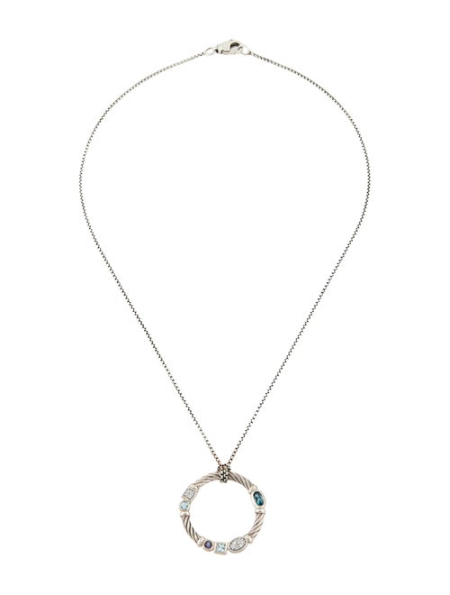 David Yurman Topaz, Iolite, & Diamond Confetti Pendant Necklace