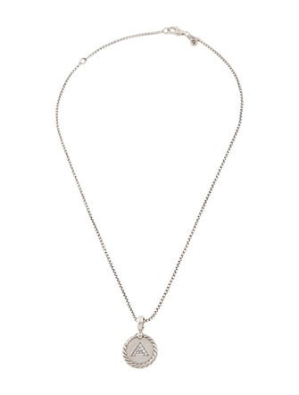 David Yurman Diamond Initial 'A' Charm Necklace