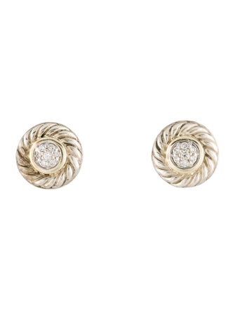 David Yurman Diamond Cookie Stud Earrings