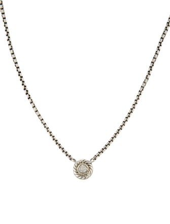 David Yurman Diamond Cookie Pendant Necklace