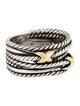 David Yurman Two-Tone Double X Crossover Ring