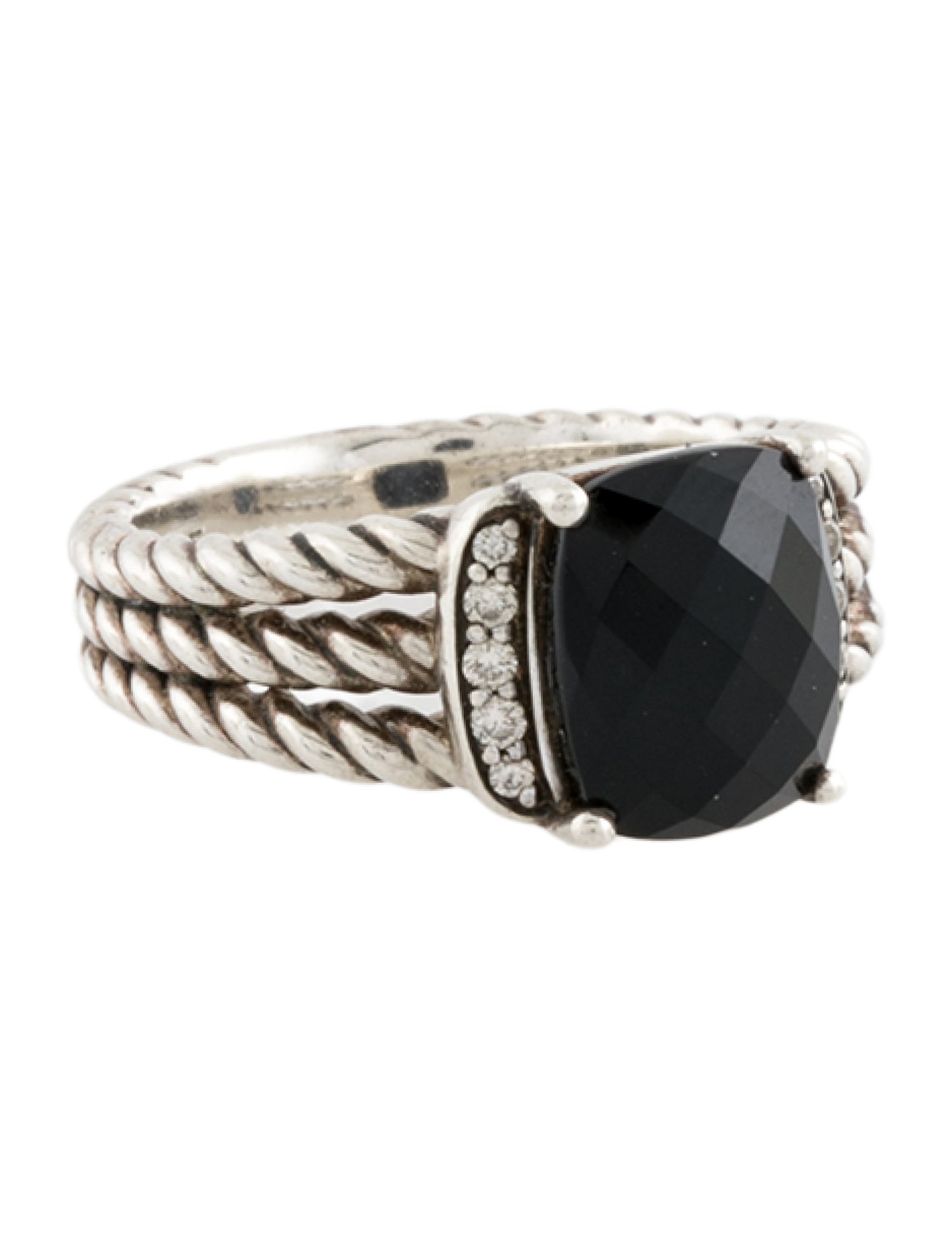 David Yurman Onyx & Diamond Wheaton Ring