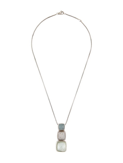 David Yurman Multistone & Diamond Three-Tier Pendant Necklace