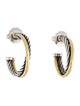 David Yurman Two-Tone Crossover Hoop Earrings