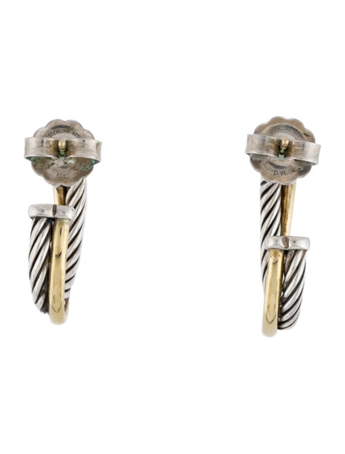 David Yurman Two-Tone Crossover Hoop Earrings