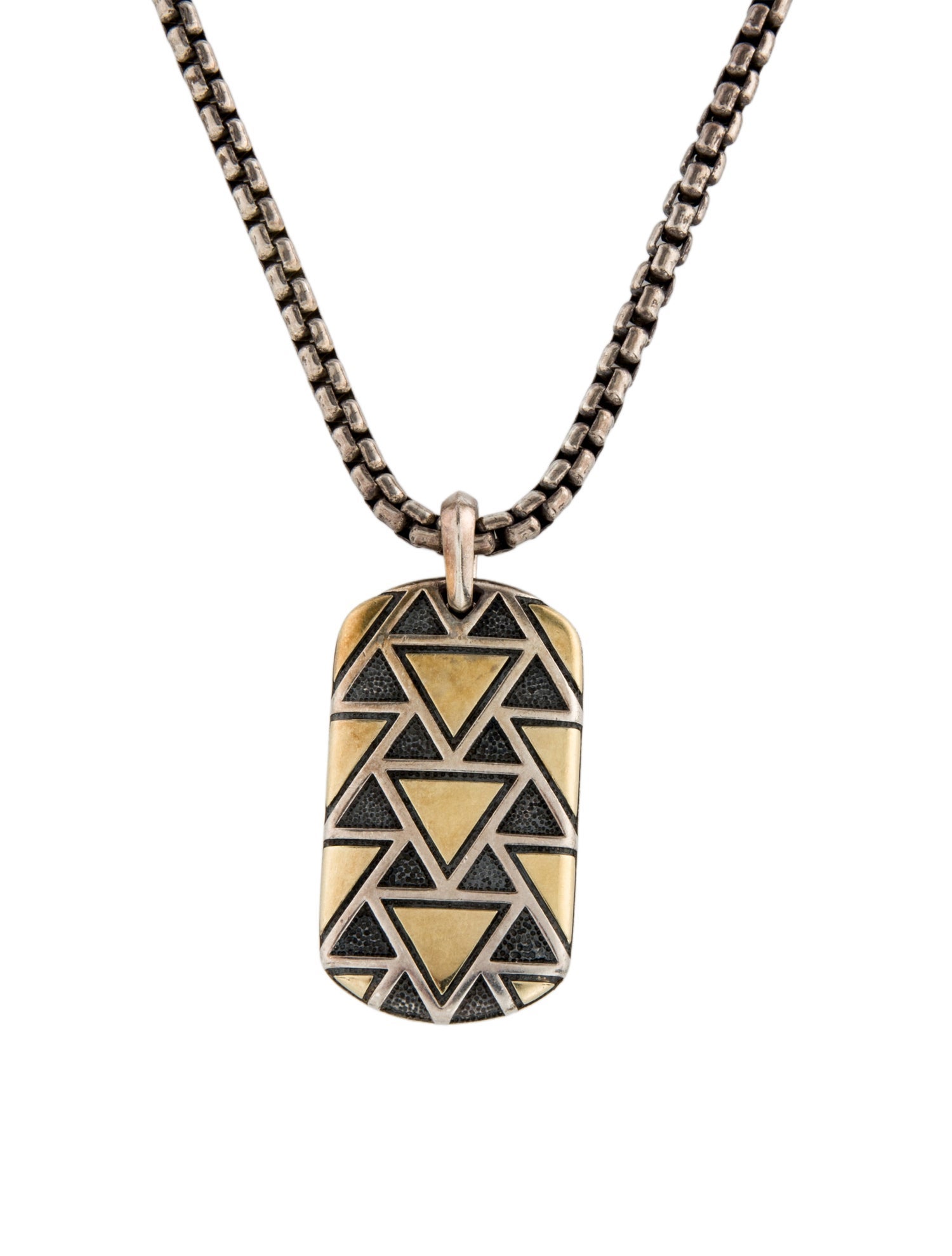 David Yurman Two-Tone Frontier Tag Pendant Necklace