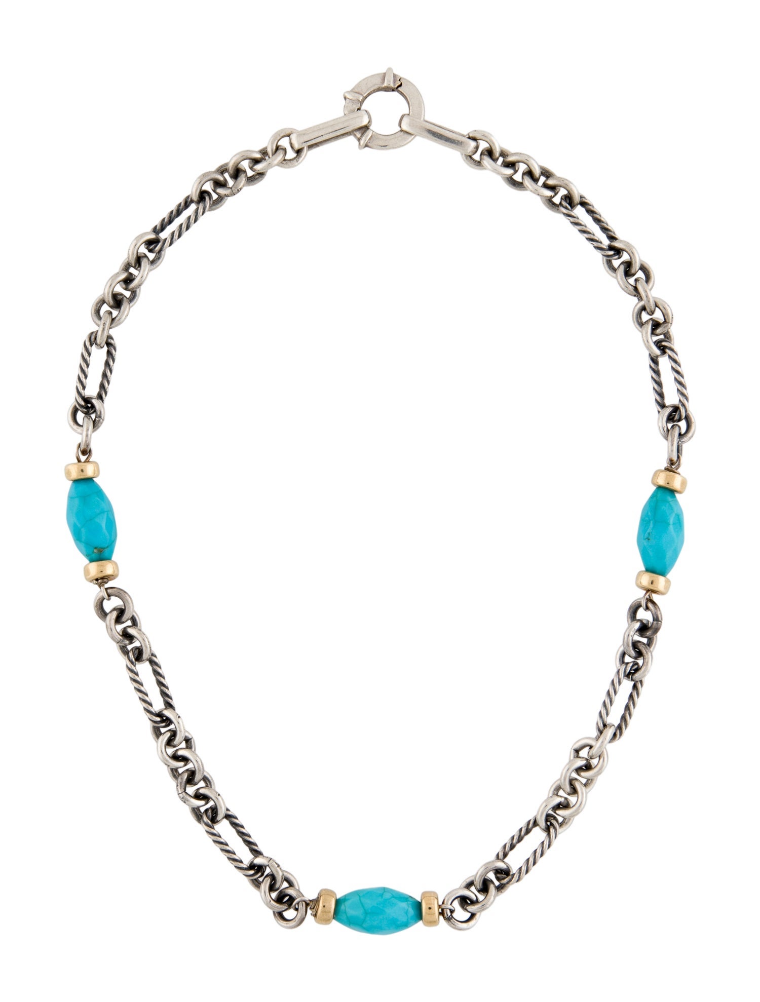 David Yurman Turquoise Figaro Station Necklace