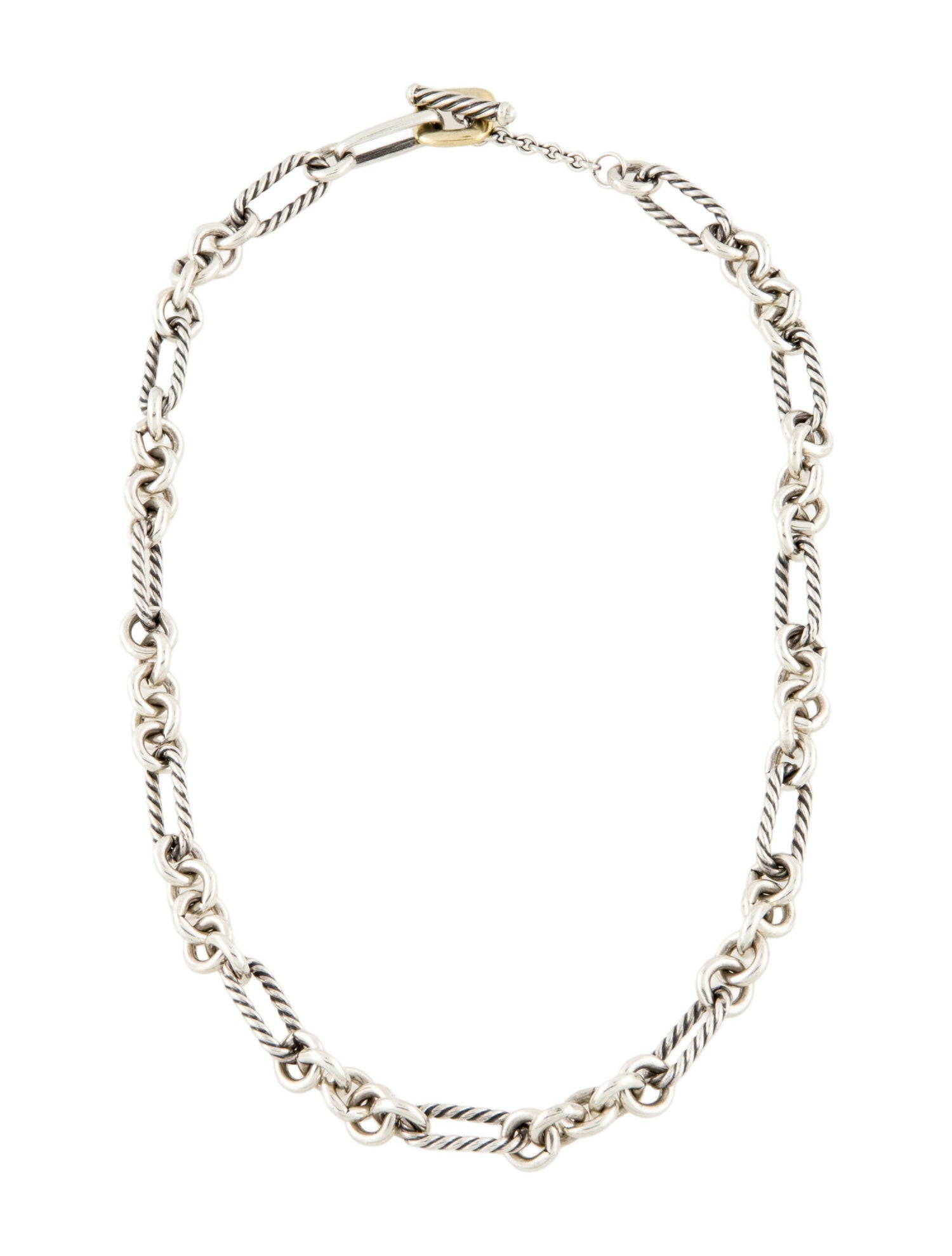 David Yurman Two-Tone Figaro Chain Necklace