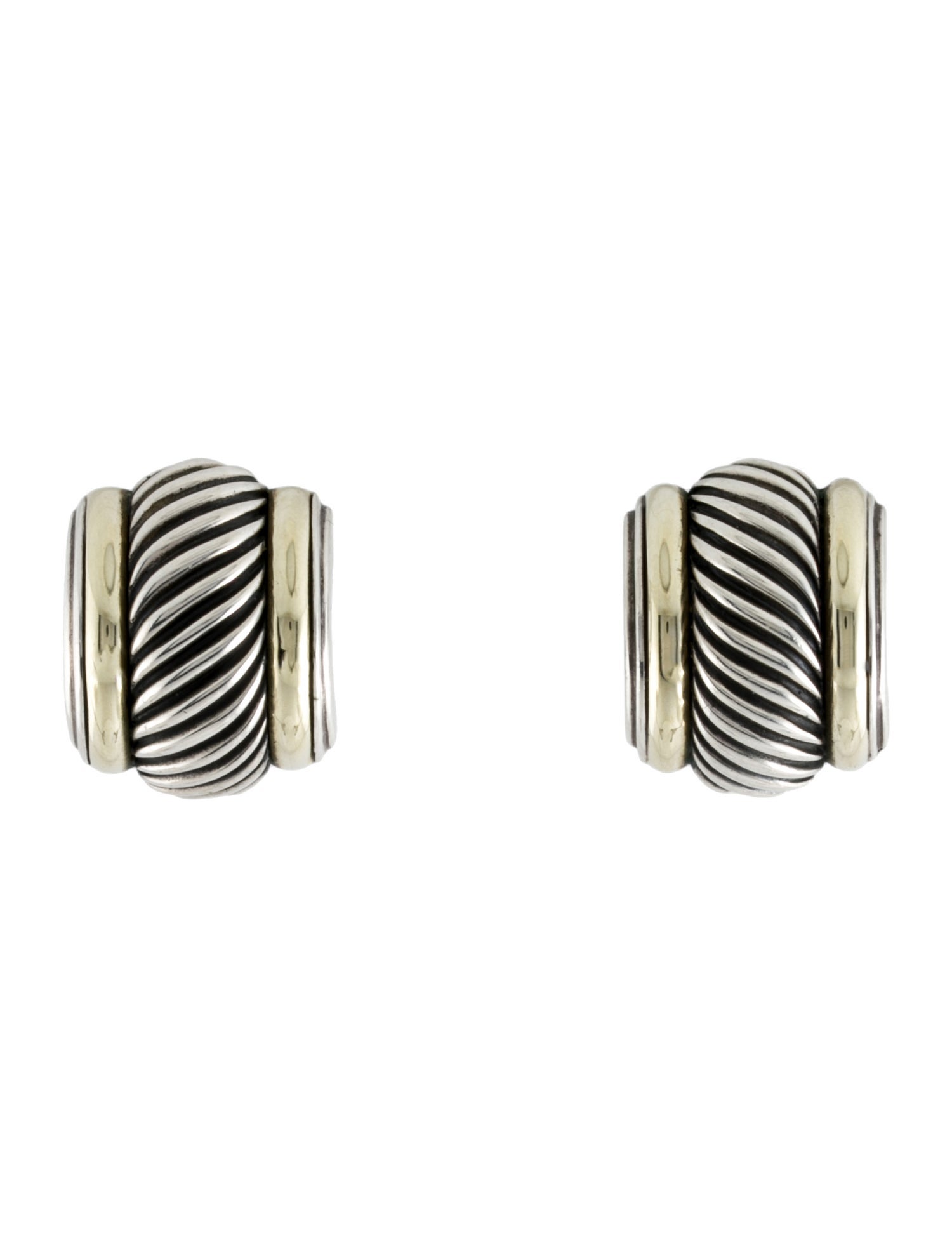 David Yurman Vintage Two-Tone Cigar Band Earclips”