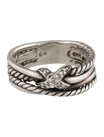 David Yurman Diamond X Crossover Band Ring
