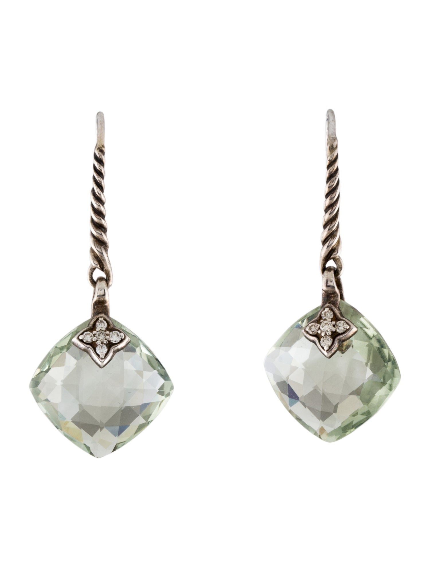 David Yurman Prasiolite & Diamond Capri Drop Earrings