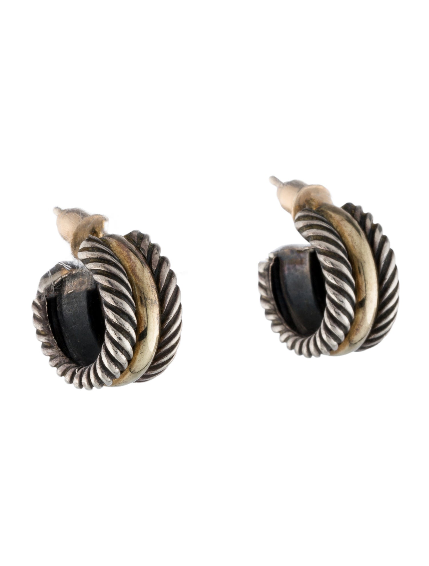David Yurman Two-Tone Huggie Hoop Earrings