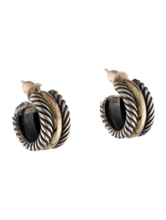 David Yurman Two-Tone Huggie Hoop Earrings