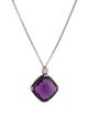 David Yurman Amethyst & Diamond Cushion On Point Pendant Necklace