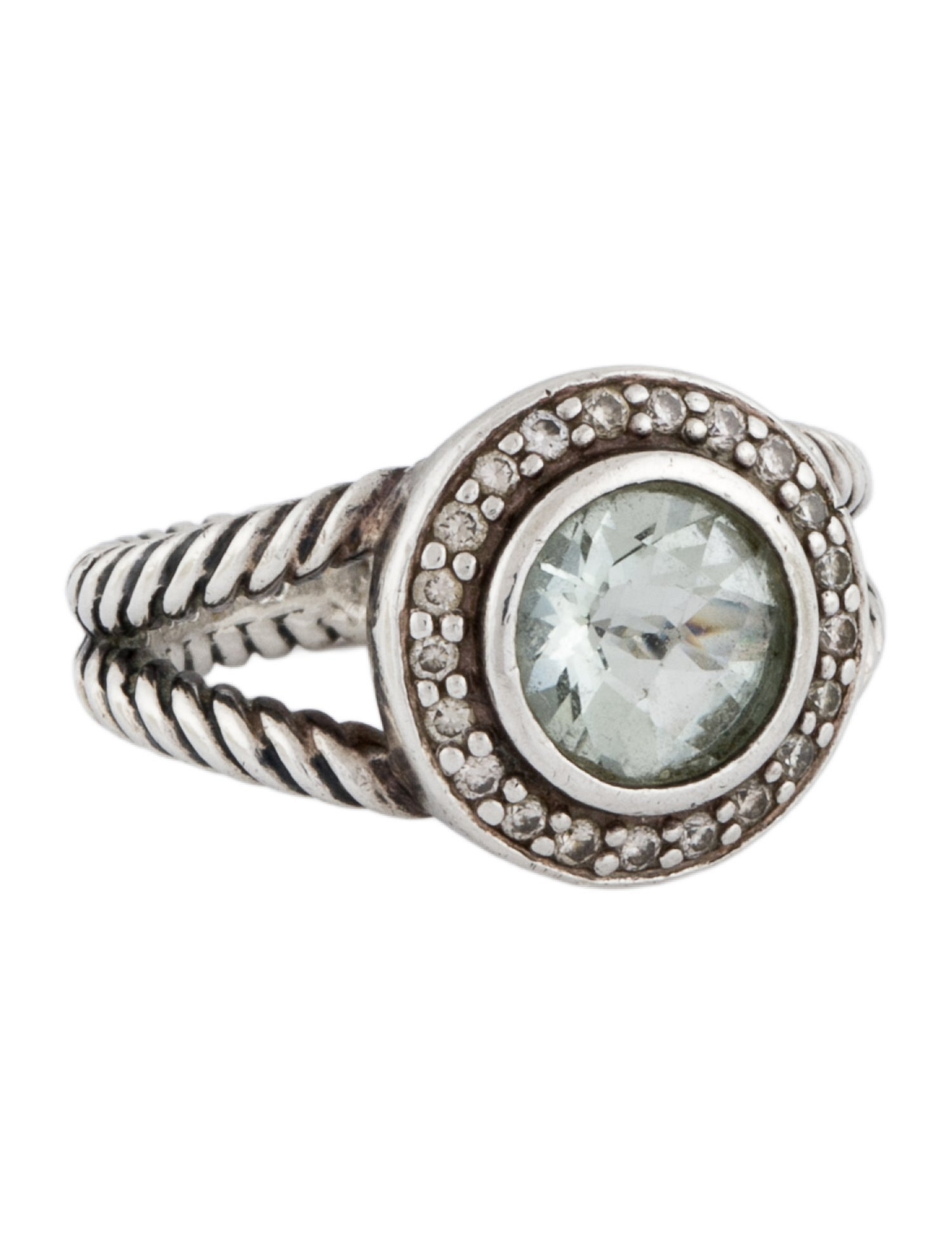 David Yurman Prasiolite & Diamond Cerise Cocktail Ring