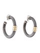 David Yurman Two-Tone Cable Hoop Earrings