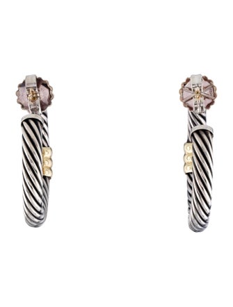 David Yurman Two-Tone Cable Hoop Earrings