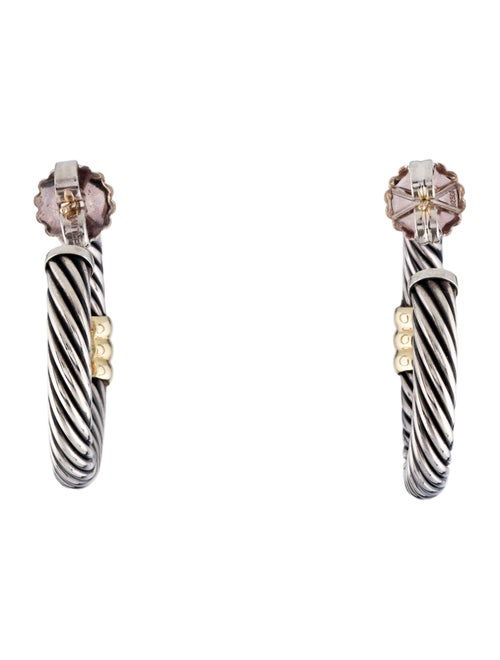 David Yurman Two-Tone Cable Hoop Earrings