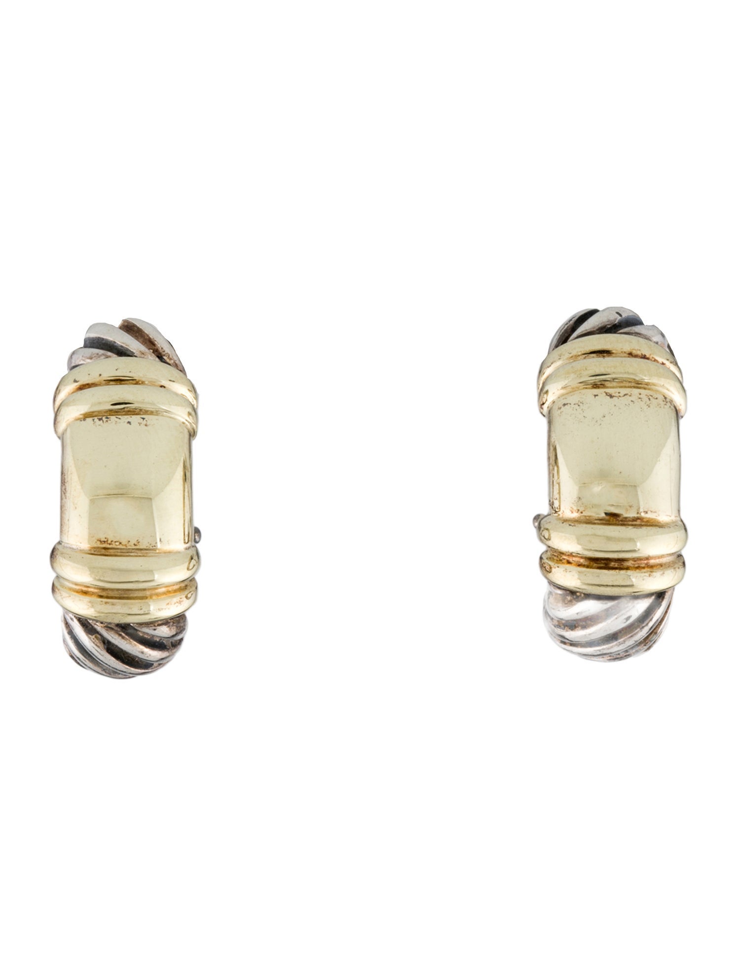 David Yurman Two-Tone Metro Hoop Earclips