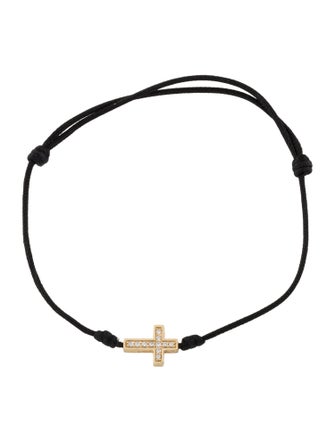 David Yurman 18K Diamond Cross Cord Bracelet