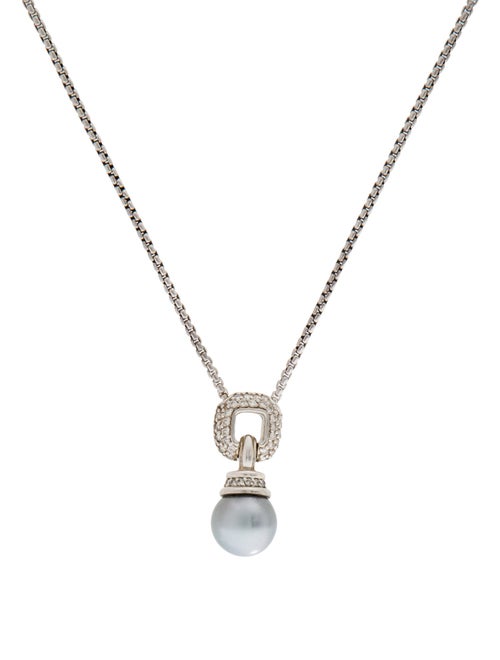 David Yurman Pearl & Diamond Pendant Necklace