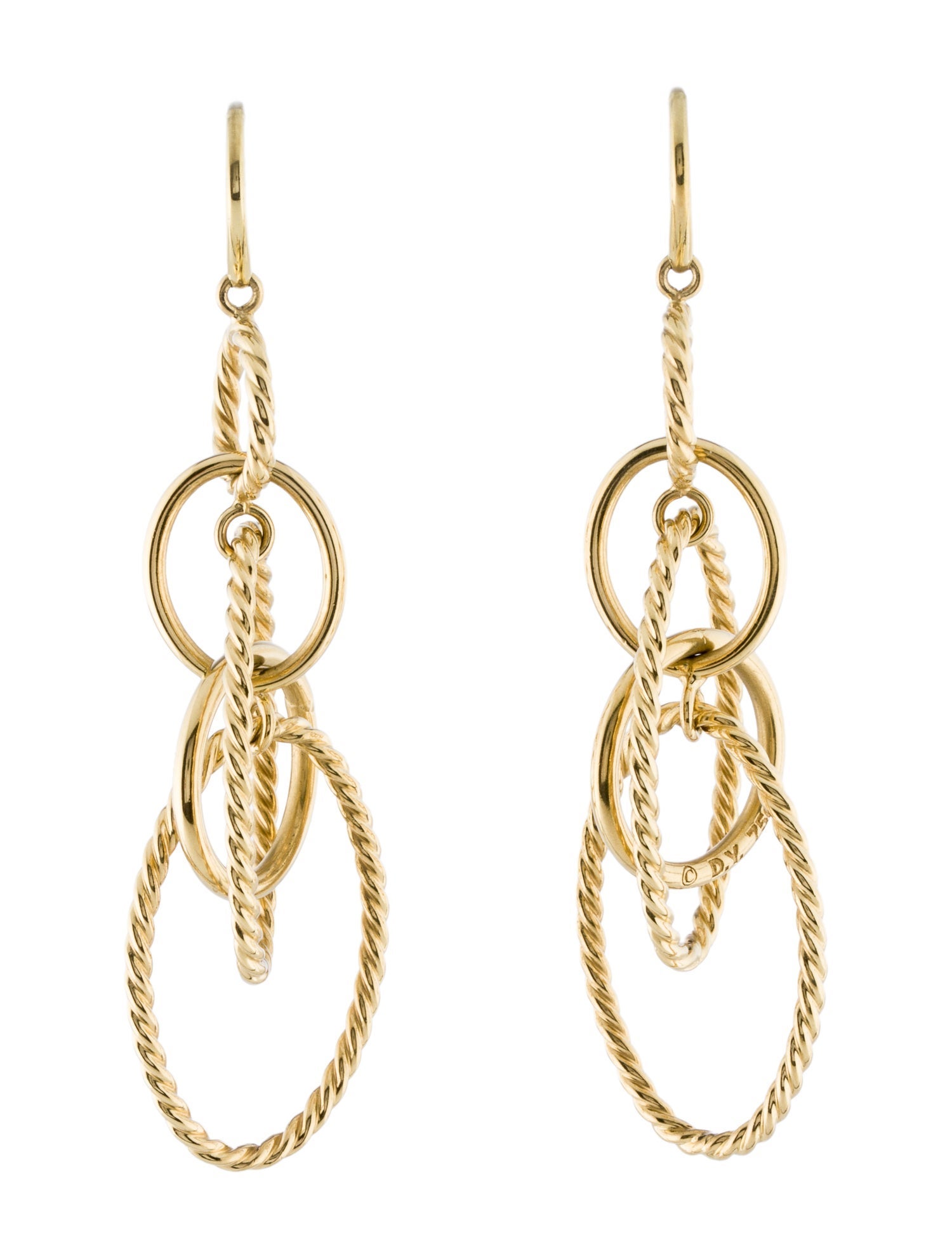 David Yurman 18K Mobile Link Drop Earrings