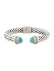 David Yurman Dyed Chalcedony & Diamond Cable Hinged Cuff Bracelet