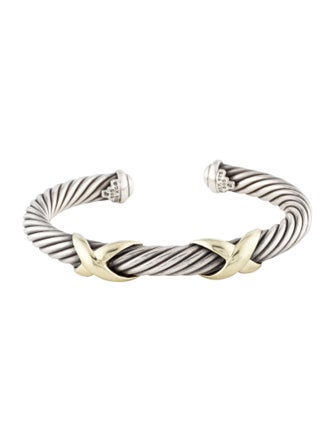 David Yurman Two-Tone Double X Cuff Bracelet