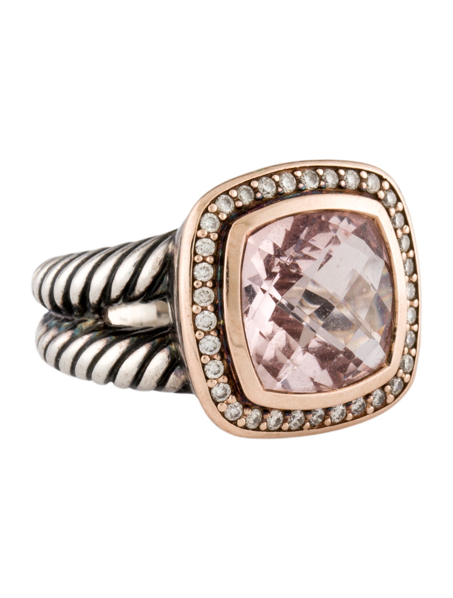 David Yurman Morganite & Diamond Albion Cocktail Ring