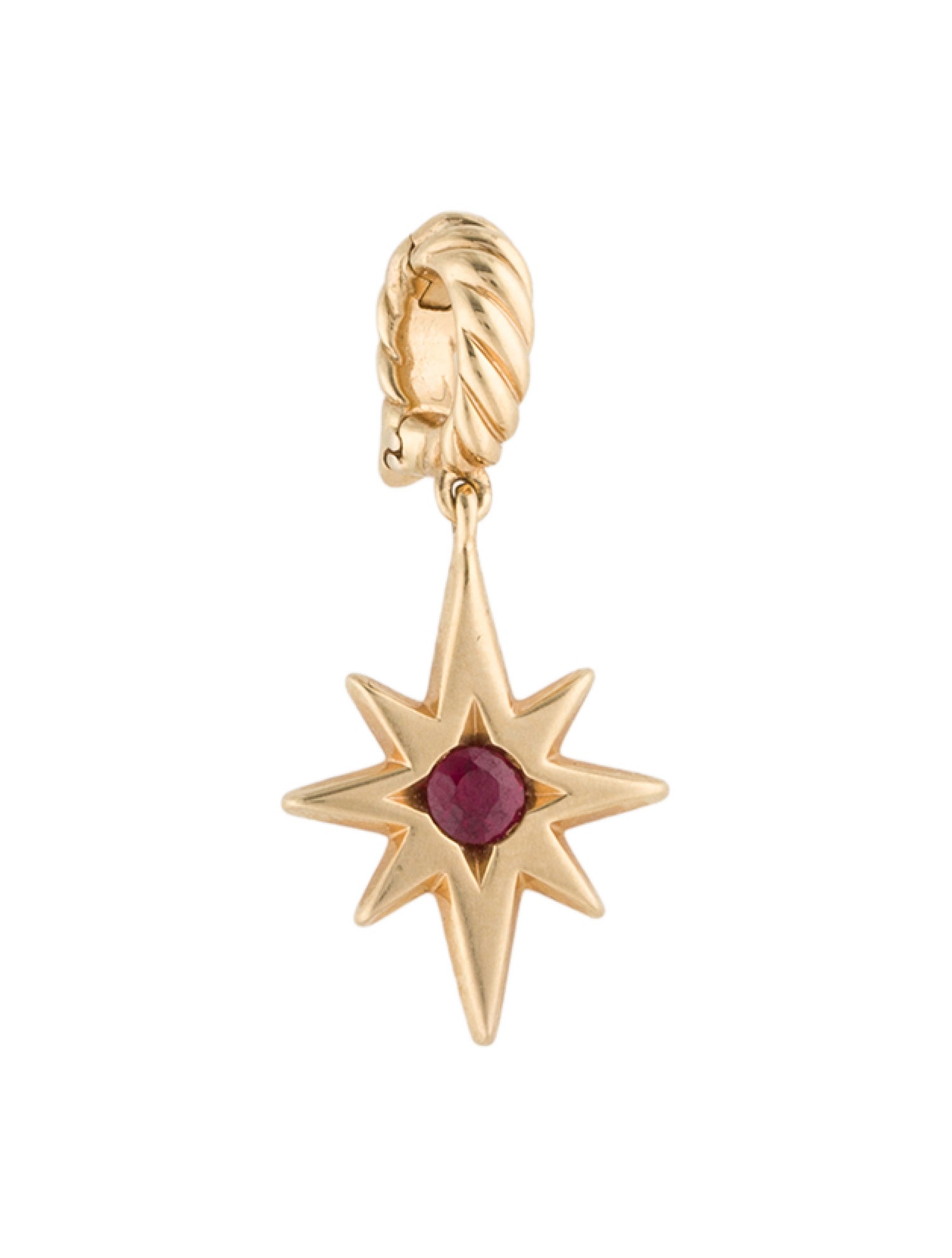 David Yurman Ruby North Star Birthstone Charm Enhancer Pendant