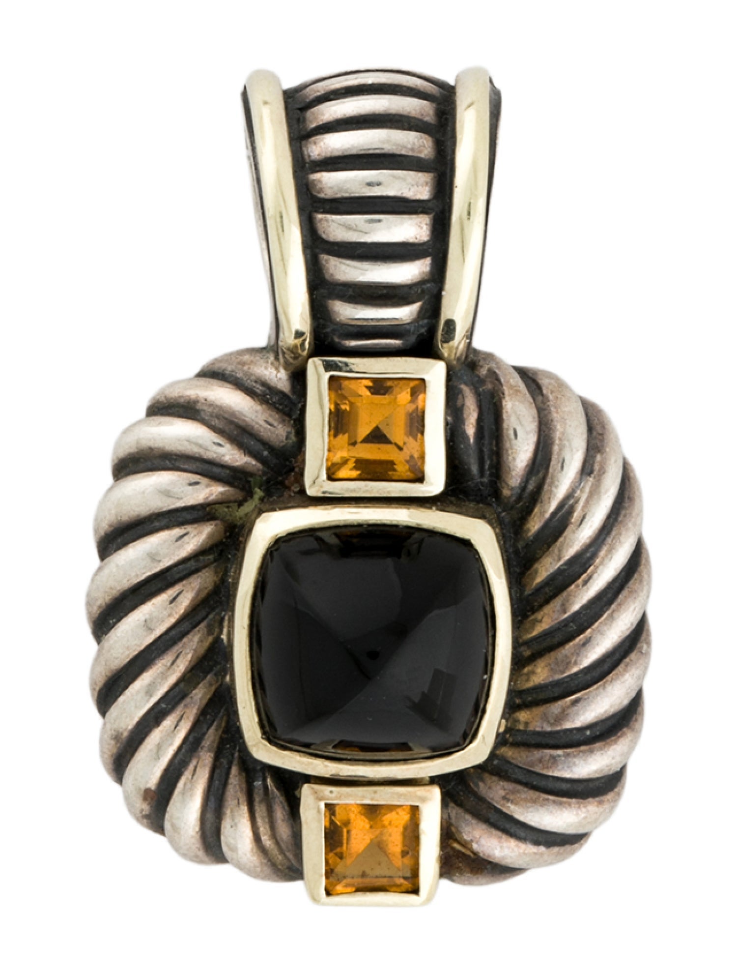 David Yurman Onyx & Citrine Pendant Enhancer