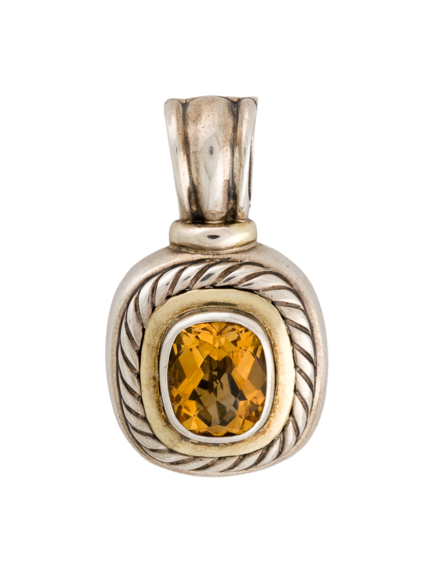 David Yurman Citrine Albion Enhancer Pendant