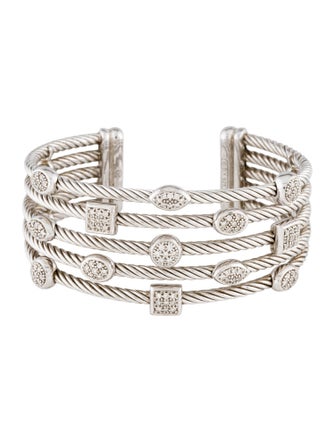 David Yurman Diamond Confetti 5 Row Cuff Bracelet